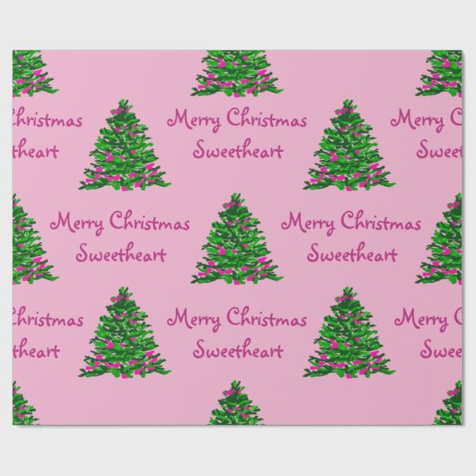 クリスマスツリーウォーターカラーイラストレーションコストーミズ ラッピングペーパー (フラット)