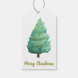 クリスマスツリーウォーターカラーギフトラベル ギフトタグ