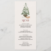 クリスマスツリーウォーターカラーホリデーディナーパーティー メニュー (正面)