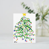 クリスマスツリーウォーターカラーホリデー シーズンポストカード (スタンド正面)