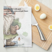 クリスマスツリーウォーターカラー格言レシピ茶 キッチンタオル (四つ折り)