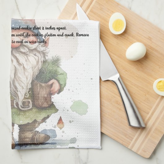 クリスマスツリーウォーターカラー格言レシピ茶 キッチンタオル (四つ折り)