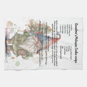 クリスマスツリーウォーターカラー格言レシピ茶 キッチンタオル (横)