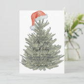 クリスマスツリーウォーターカラー結婚式招待状 招待状 (スタンド正面)