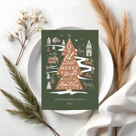 クリスマスツリーウッドランドアニマルズ&コージーヴィレッジ シーズンカード