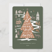 クリスマスツリーウッドランドアニマルズ&コージーヴィレッジ シーズンカード (正面)