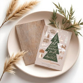 クリスマスツリーウッドランドアニマルズ&コージーヴィレッジ 箔シーズンカード