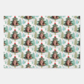 クリスマスツリーウッドランド写真ラッピング紙シート ラッピングペーパーシート (正面)