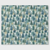 クリスマスツリーウッドランド ラッピングペーパー (フラット)