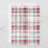 クリスマスツリーウッドワゴンSUV写真タータンチェックPlaid シーズンカード (裏面)