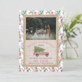 クリスマスツリーウッドワゴンSUV写真フローラ シーズンカード (スタンド正面)