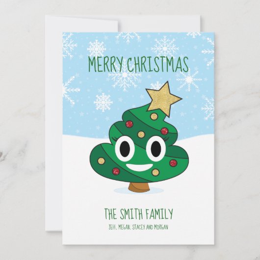 クリスマスツリーウンチ絵文字クリスマスカード シーズンカード (正面)