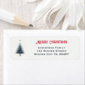 クリスマスツリーエレガント差出人住所ラベル ラベル (インサイチュ)