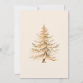 クリスマスツリーエレガント金ゴールドクリスマスパーティー 招待状 (裏面)