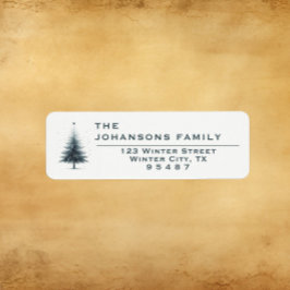 クリスマスツリーエレガント-差出人住所ラベル ラベル