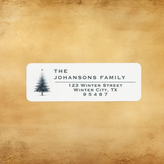 クリスマスツリーエレガント-差出人住所ラベル ラベル