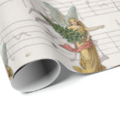 クリスマスツリーエンジェルアンティークビクトリアン紙スクラップ ラッピングペーパー (ロールコーナー)