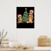 クリスマスツリーオッターキッズクリスマスギフト海オッター ポスター (キッチン)