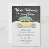 クリスマスツリーオンカーハウスウォーミングホリデーパーティー 招待状 (正面)