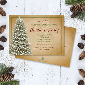 クリスマスツリーオンパーチメントエレガントパーティー 招待状