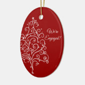 クリスマスツリーオンレッドウィンター婚約 セラミックオーナメント (左)