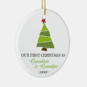 クリスマスツリーオーナメントおばあちゃんとおじいちゃん セラミックオーナメント (右)