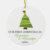 クリスマスツリーオーナメントおばあちゃんとおじいちゃん セラミックオーナメント (正面)
