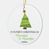 クリスマスツリーオーナメントおばあちゃんとおじいちゃん セラミックオーナメント (左)