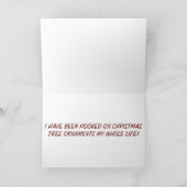 クリスマスツリーオーナメントがクリスマスに冗談を言う シーズンカード (内部)