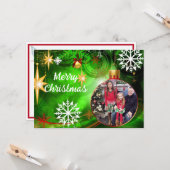 クリスマスツリーオーナメントのパーソナライズ写真名 カード (正面/裏面インサイチュ)