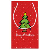 クリスマスツリーオーナメントのライトの文字列 スモールペーパーバッグ (裏面)