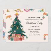 クリスマスツリーオーナメントの装飾 招待状 (正面/裏面)