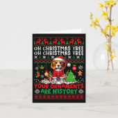 クリスマスツリーオーナメントは歴史のセーターSanta Beag カード (黄色い花)