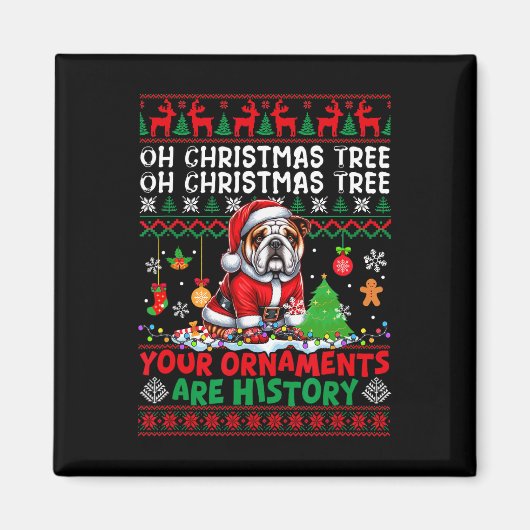 クリスマスツリーオーナメントは歴史のセーターSanta Bull マグネット (正面)