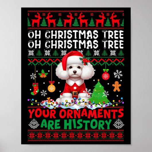 クリスマスツリーオーナメントは歴史のセーターSanta Pood ポスター (正面)