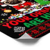 クリスマスツリーオーナメントは歴史のセーターSanta Pug ポスター (角)