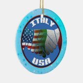 クリスマスツリーオーナメントイタリアUSAフラグ セラミックオーナメント (右)