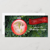 クリスマスツリーオーナメントカスタム写真テンプレート シーズンカード (正面/裏面)