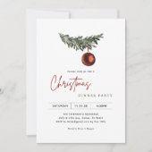 クリスマスツリーオーナメントクリスマスディナーパーティー 招待状 (正面)