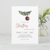 クリスマスツリーオーナメントクリスマスディナーパーティー 招待状 (スタンド正面)