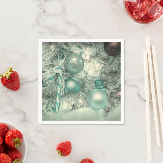 クリスマスツリーオーナメントグリーンウォーター色 スタンダードカクテルナプキン (インサイチュ)