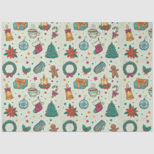 クリスマスツリーオーナメントスターグリーンクリスマス 薄葉紙 (正面)