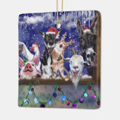 クリスマスツリーオーナメントハッピーファームアニマルパーティー セラミックオーナメント (左)