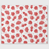 クリスマスツリーオーナメントパターン ラッピングペーパー (フラット)