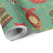 クリスマスツリーオーナメントパターン ラッピングペーパー (ロールコーナー)