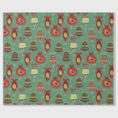 クリスマスツリーオーナメントパターン ラッピングペーパー (フラット)