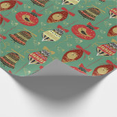 クリスマスツリーオーナメントパターン ラッピングペーパー (角)