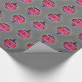 クリスマスツリーオーナメントピンク紫オンシルバー ラッピングペーパー (角)