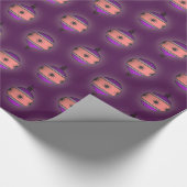 クリスマスツリーオーナメントピーチパープルオンパープル ラッピングペーパー (角)