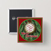 クリスマスツリーオーナメントフォトフレーム 缶バッジ (正面&裏面)